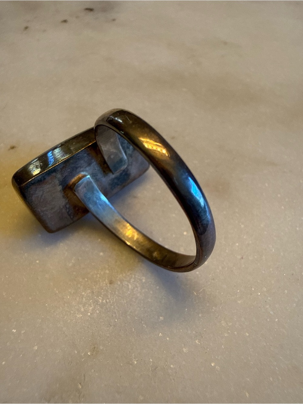 Larimar Rectangular Stone Ring - Picture 4 of 5